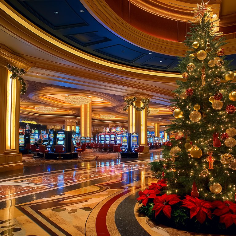 Christmas Decorations Casinos christmas three in lobby casino.